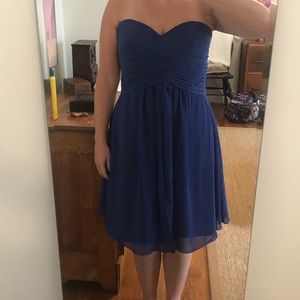 Bari Jay blue chiffon bridesmaid dress